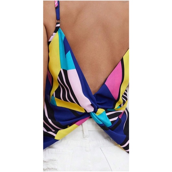 Boho Geo Print Backless Twist Back Cami Top - Picture 10 of 10